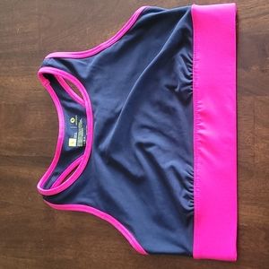 XERSION light support sports bra, size L, navy and pink, like new